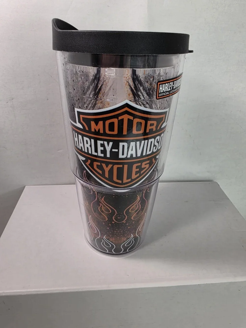 Harley Davidson Motor Cycles Tervis Tumbler 24oz Flame Fire Splatter Travel Cup